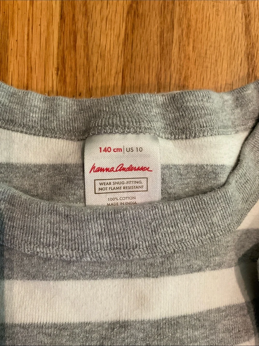 Hanna Andersson: Sleepwear, Long John Pajama Set - Gray/White Stripe